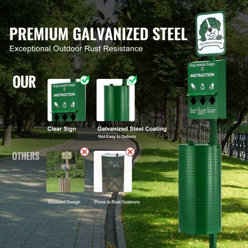 Dog Waste Station Commercial Dog Poop Station 11.5 Gallons Pet Waste Bin