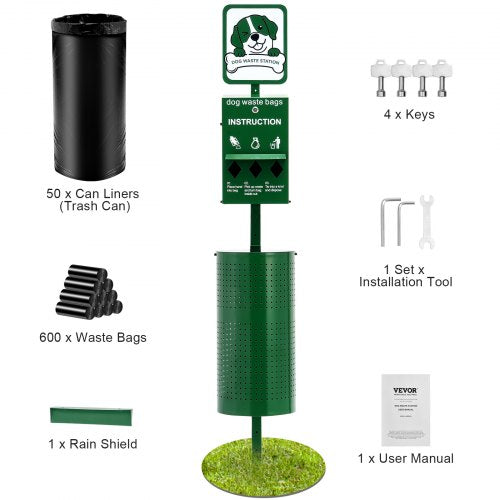 Dog Waste Station Commercial Dog Poop Station 11.5 Gallons Pet Waste Bin