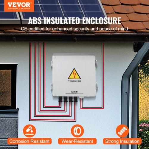 PV Combiner Box 4 String Solar Combiner Box with 10A Rated Current Fuse