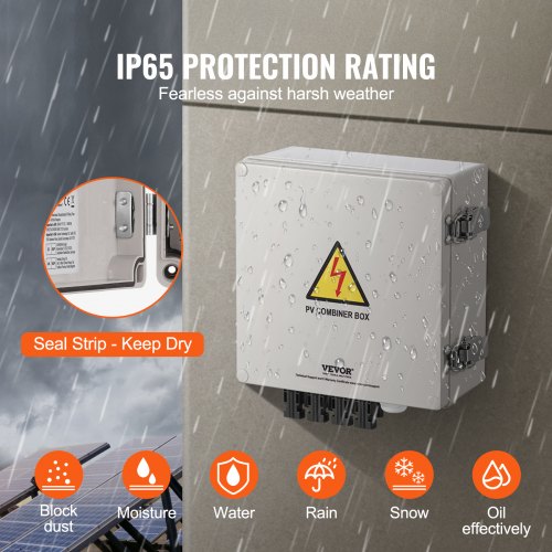 PV Combiner Box 4 String Solar Combiner Box with 10A Rated Current Fuse