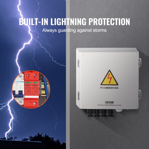PV Combiner Box 4 String Solar Combiner Box with 10A Rated Current Fuse