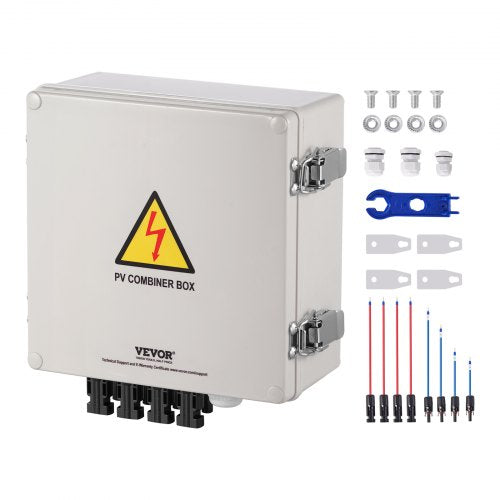 PV Combiner Box 4 String Solar Combiner Box with 10A Rated Current Fuse