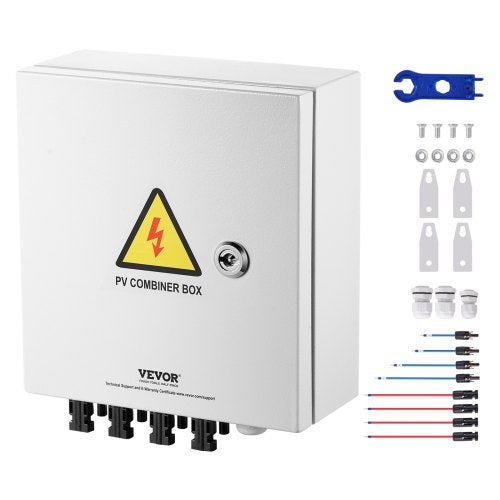 PV Combiner Box 4 String Solar Combiner Box with 15A Rated Current Fuse