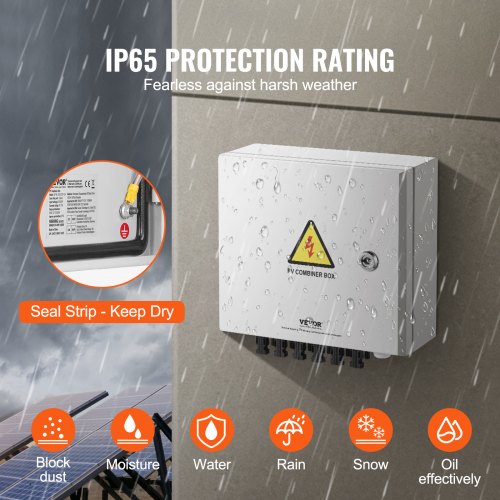 PV Combiner Box 6 String Solar Combiner Box with 10A Rated Current Fuse