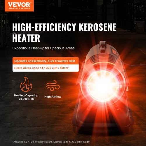 Kerosene Forced Air Heater 70000 BTU Portable Torpedo Diesel Space Heater