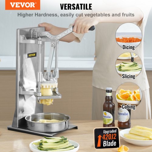 Commercial French Fry Cutter with 4 Replacement Blades 14 and 38 Blade