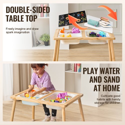 Sensory Table for Toddlers Kids Activity Table with 3 Foldable Storage Bins