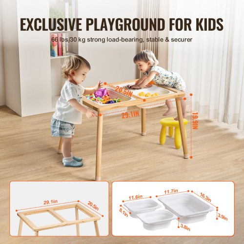 Sensory Table for Toddlers Kids Activity Table with 3 Foldable Storage Bins