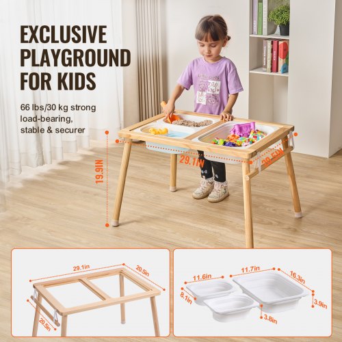 Sensory Table for Toddlers Kids Activity Table with 3 Foldable Storage Bins