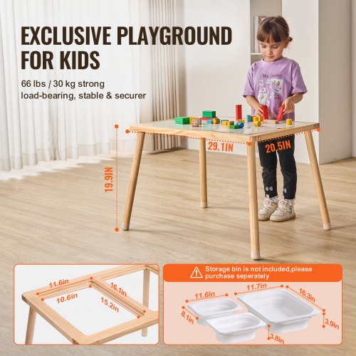 Sensory Table for Toddlers Kids Activity Table with DoubleSided Tabletop