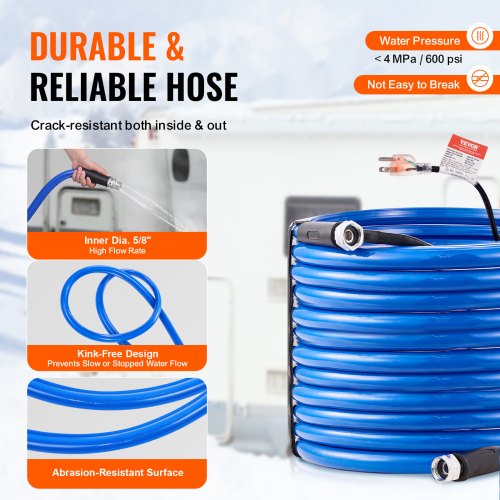 100ft Heated Water Hose for RV Heated Drinking Water Hose Antifreeze to 45°F