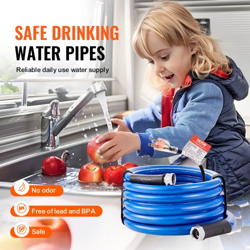 15ft Heated Water Hose for RV Heated Drinking Water Hose Antifreeze to 45°F