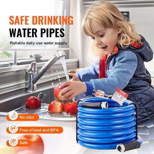 25ft Heated Water Hose for RV Heated Drinking Water Hose Antifreeze to 45°F