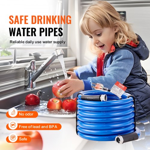 30ft Heated Water Hose for RV Heated Drinking Water Hose Antifreeze to 45°F