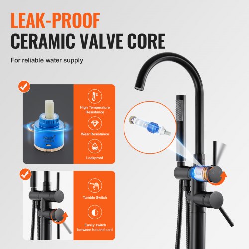 Freestanding Bathtub Faucet Floor Mount Freestanding Tub Filler Shower