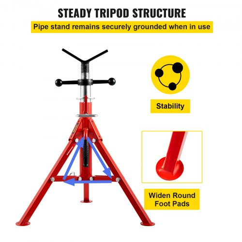 V Head Pipe Stand 1812 Capacity Adjustable Height 2442 Pipe