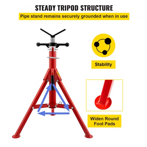 V Head Pipe Stand 1812 CapacityAdjustable Height 2852”Pipe Jack