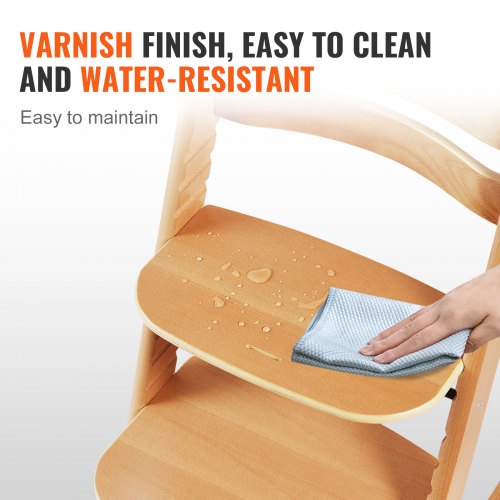 Wooden High Chair for Babies Toddlers Convertible Adjustable Feeding