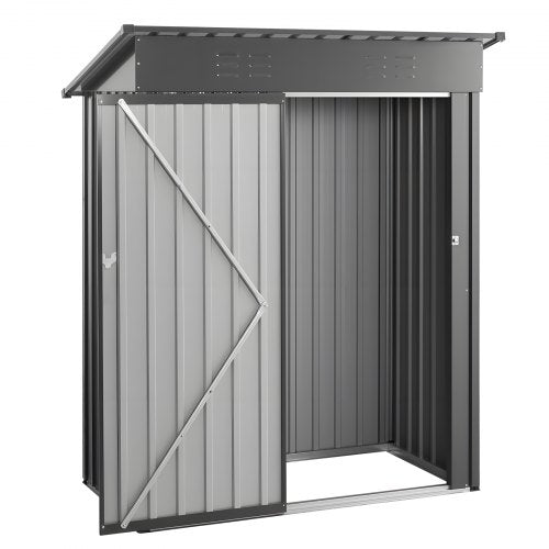 5 X 3 Ft Metal Garden Shed Storage Building With Lockable Door 2 Louver Vents