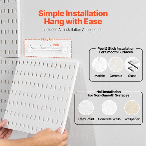 Pegboard Combination Kit 11 x 11 Plastic Pegboard 4 Panels Peg Board