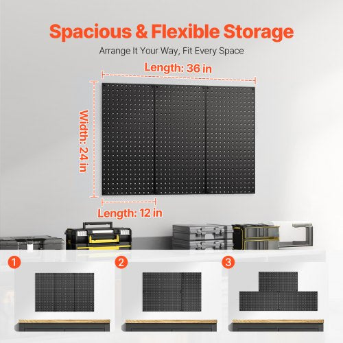 Metal Pegboard Panels 24 x 12 Pegboard 3 Panels Heavy Duty Steel Peg