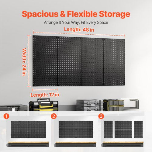 Metal Pegboard Panels 24 x 12 Pegboard 4 Panels Heavy Duty Steel Peg