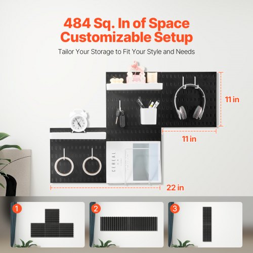 Pegboard Combination Kit 11 x 11 Plastic Pegboard 4 Panels Peg Board