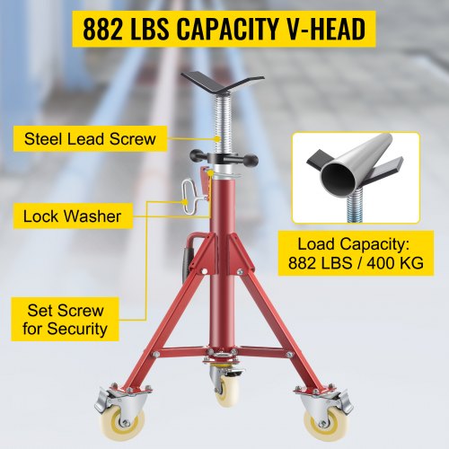 Pipe Stand Pipe Jack Stand V Head Pipe Stand Adjustable Height 2852 Inch