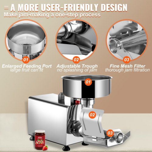 110V Electric Tomato Strainer 370W Commercial Grade Tomato Milling Machine