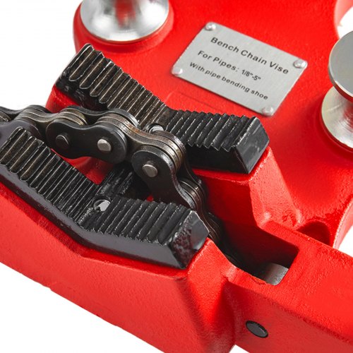 Screw Bench Chain Vise 18 to 5Inch Pipe Capacity Heavy Duty Bench Chain