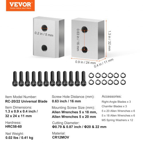 6 PCS 2022mm Electric Rebar Cutter Blade Replacement Jaw Blades