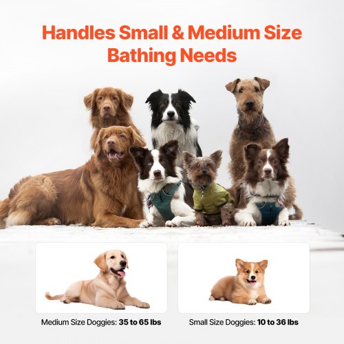 Portable Dog Bathtub Elevated Foldable Spacesaving Pet Shower Station