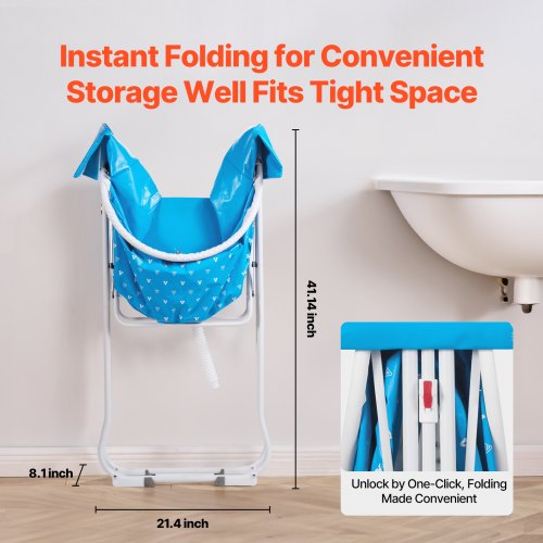 Portable Dog Bathtub Elevated Foldable Spacesaving Pet Shower Station