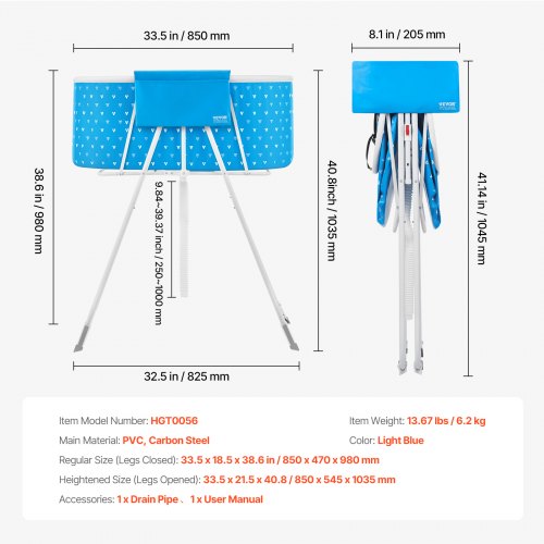 Portable Dog Bathtub Elevated Foldable Spacesaving Pet Shower Station