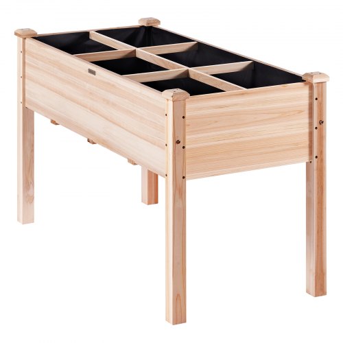 Raised Garden Bed 39 x 19 x 2.5 ft Wooden Planter Box Elevated Outdoor