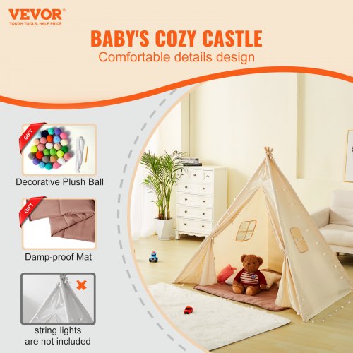 Kids Play Tent Teepee Tent for Kids 15 Years Old Tent for Kids with Windows