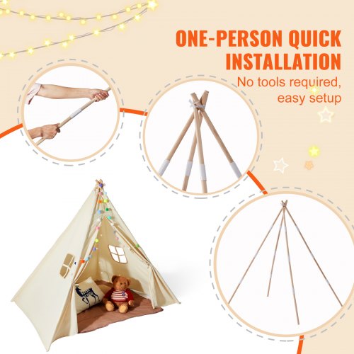 Kids Play Tent Teepee Tent for Kids 15 Years Old Tent for Kids with Windows