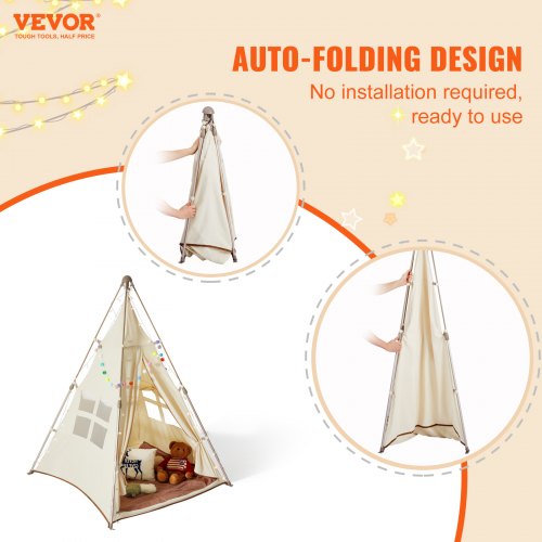 Kids Play Tent Teepee Tent for Kids 15 Years Old Tent for Kids with Windows