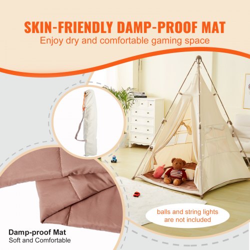 Kids Play Tent Teepee Tent for Kids 15 Years Old Tent for Kids with Windows