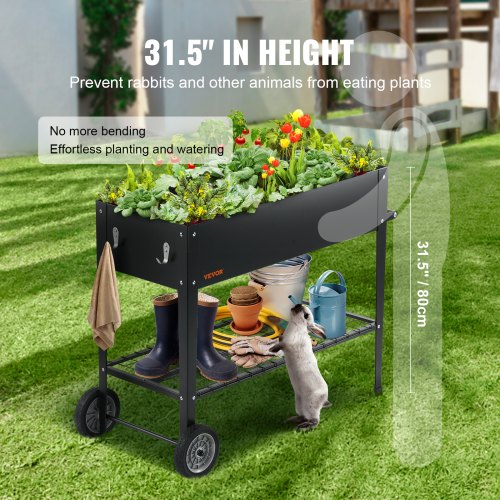 Raised Garden Bed 425 x 195 x 31.5 inch Galvanized Metal Planter Box