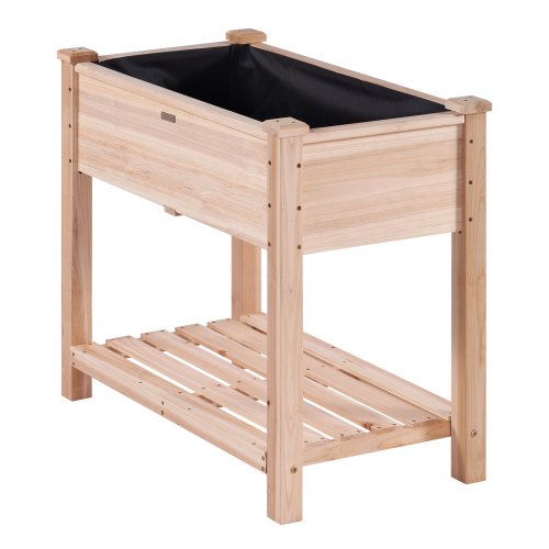 Raised Garden Bed 34 x 18 x 30 in Wooden Planter Box Elevated Outdoor