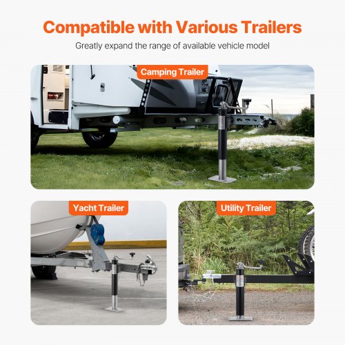 Trailer Jack 2000 lbs Dynamic Load Capacity Weldon PipeMount Swivel