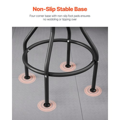 Shop Stool with Backrest Pneumatic Garage SeatWork Stool with 300 lbs