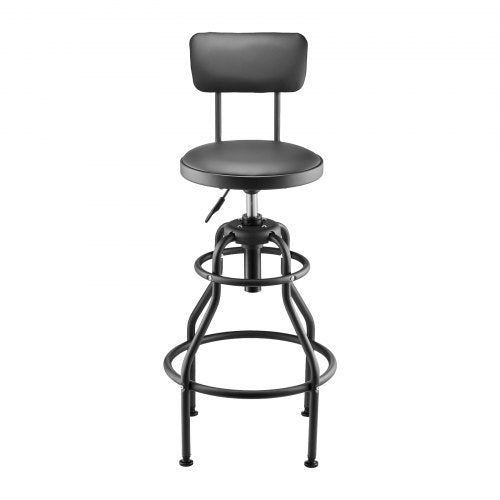 Shop Stool with Backrest Pneumatic Garage SeatWork Stool with 300 lbs