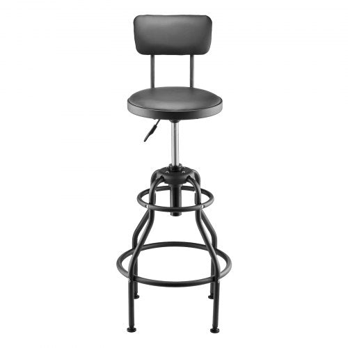 Shop Stool with Backrest Pneumatic Garage SeatWork Stool with 300 lbs