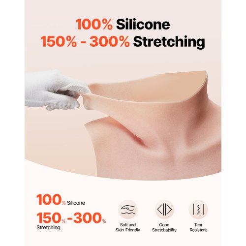 Silicone Breastplate CCup High Neckline Fake Breasts for Crossdressers