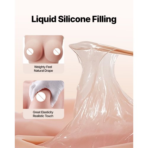 Silicone Breastplate CCup High Neckline Fake Breasts for Crossdressers