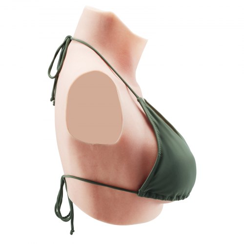Silicone Breastplate CCup High Neckline Fake Breasts for Crossdressers