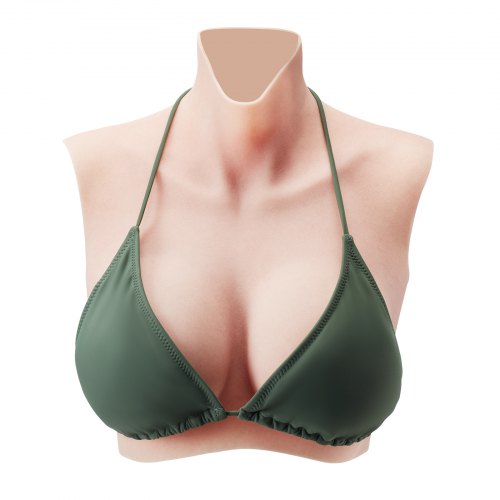 Silicone Breastplate CCup High Neckline Fake Breasts for Crossdressers