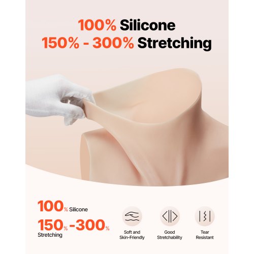 Silicone Breastplate HCup High Neckline Fake Breasts for Crossdressers